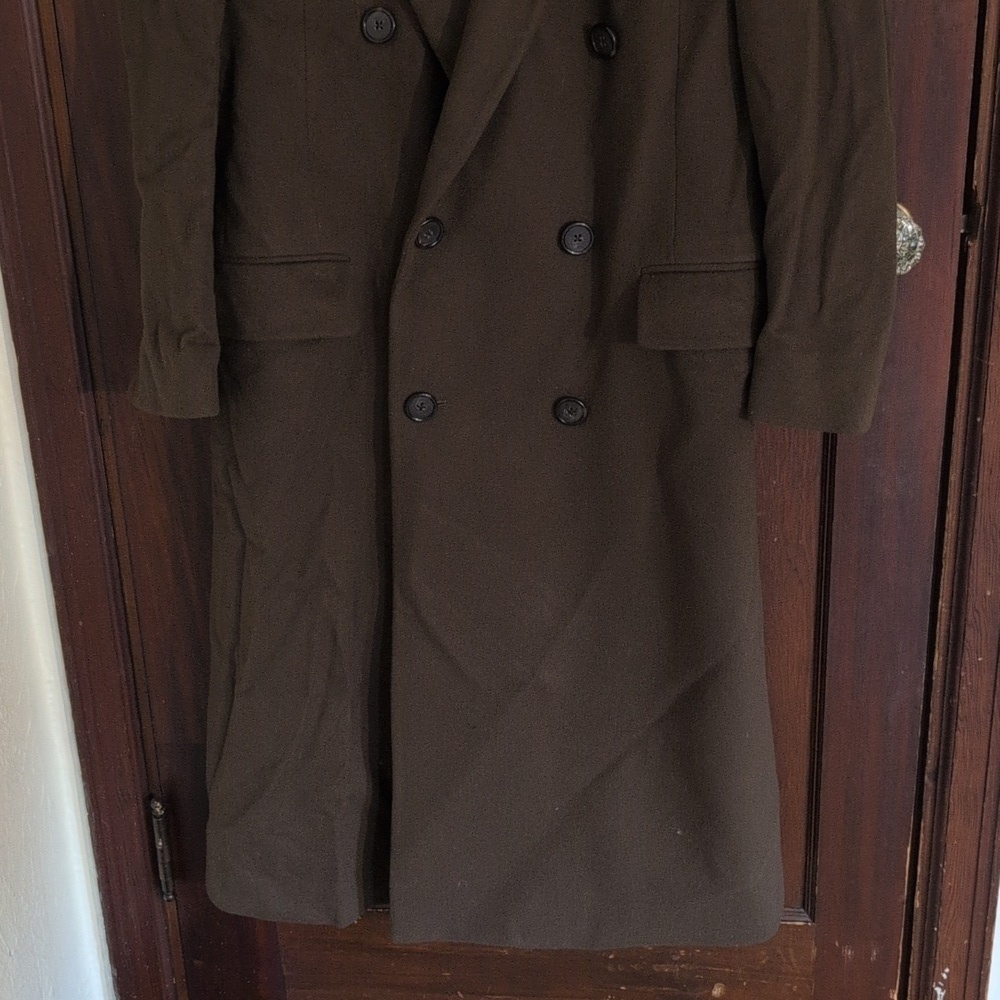 Polo University Club By Ralph Lauren Brown Wool Long Length Coat Vintage - Picture 4 of 10